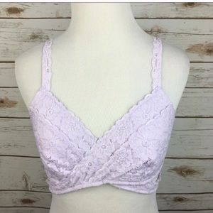 Aerie Lace Wrap Strappy Lavender Bralette